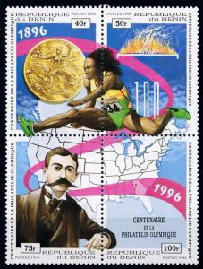 [63236] Benin 1996 Olympic Games Atlanta - De Coubertin  Athletics  MNH