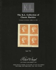 The K.L. Collection of Classic Rarities, R.A. Siegel, Sale 776, April 23 1996