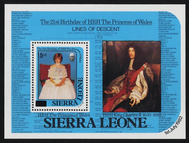 Sierra Leone 722-3 MNH Princess Diana 21st Birthday, Royal Baby o/p