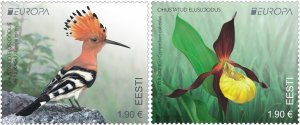 Estonia 2021 MNH Stamps Scott 949-950 Europa CEPT Flowers Birds Hoopoe Orchids