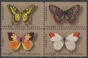 SC#1712-15 13¢ Butterflies Block of Four (1977) MNH