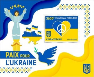 Togo - 2022 Peace for Ukraine - Stamp Souvenir Sheet - TG220240b