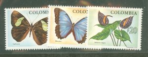 Colombia #842-844 Mint (NH) Single (Complete Set) (Butterflies)