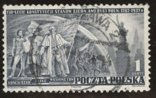 Poland Scott 319 used Kosciuszko stamp 