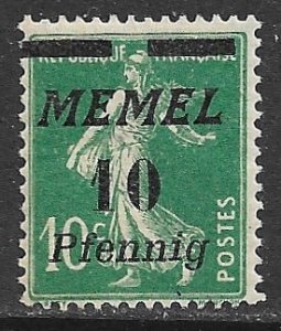 MEMEL 1922 10pf on 10c SOWER Issue Sc 52 MH