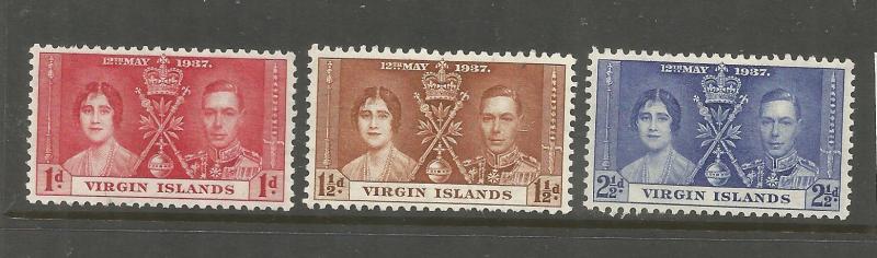 VIRGIN ISLANDS, 73-75, H, CORONATION ISSUE