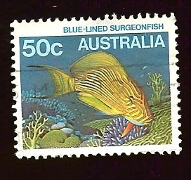 Australia #912 50c Fish - Blue-lined Surgeonfish