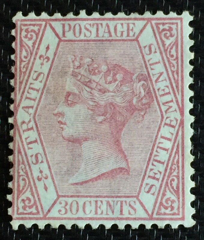 Malaya Straits Settlements 1867 QV 30c MNG Wmk CC SG#17 M3059