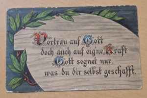 WWI German Patriotic Postcard 1916 Mochau Cancel Feldpost Soldiers Mail 1916