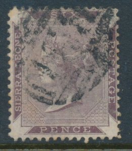 Sierra Leone SG 1 Dull Purple (My evaluation) 1859 Six Pence Used QV