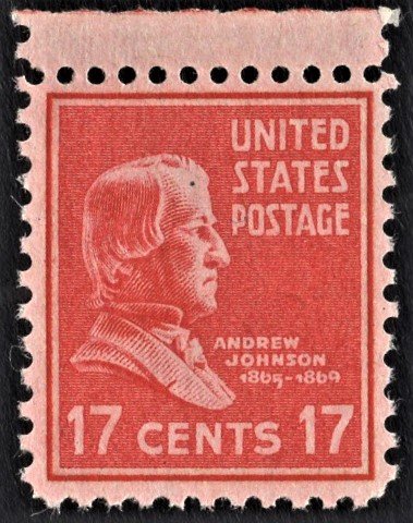 US 822 MNH VF 17 Cent Andrew Johnson