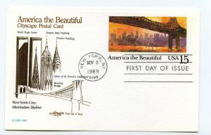 UX137 New York City: Manhattan Skyline, Artmaster, FDC