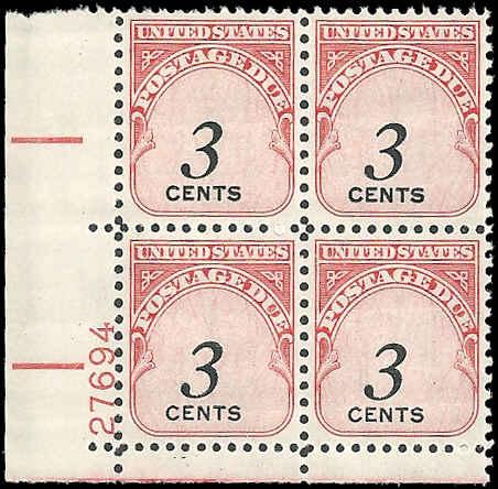 US  - J91 - Plate Block - MNH - SCV-0.60