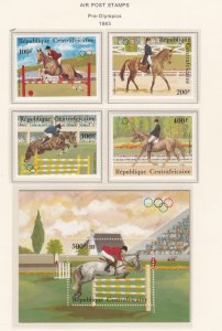 Central Africa # C287-290, 291, Pre Olympics - Equetrians, Mint NH, 1/2 Cat.