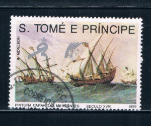 Saint Thomas and Prince Is 893 Used 3 Merchant Ships at sea ll (GI0345)