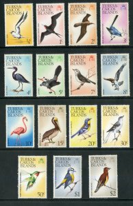 TURK'S & CAICOS 265-79 MNH SCV $35.35 BIN $17.50 BIRDS