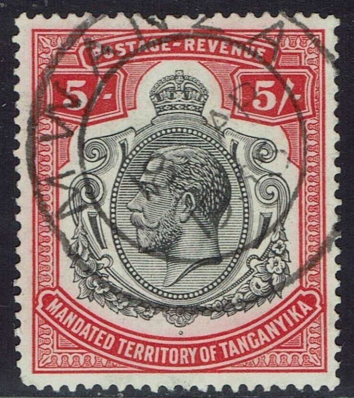 TANGANYIKA 1927 KGV 5/- USED 