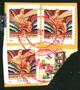 United States #3766, USED SET OF 3 ON PAPER, 2003 - STATES095