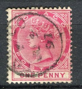 TOBAGO; 1880s classic QV issue fine used 1d. value