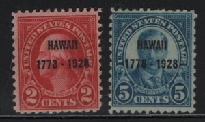 US 647-648 MINT HINGED, HAWAII SET 1928