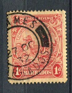 BARBADOS; 1930s early Seal issue fine used 1d. value fair Postmark