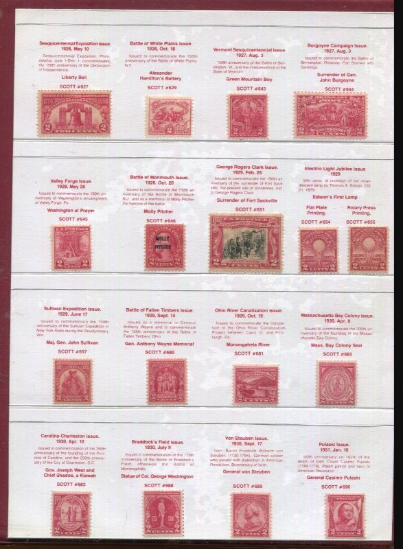 2¢ Reds Commemorative Collection 17 Stamps MNH 1929-1931 Special Red Folio