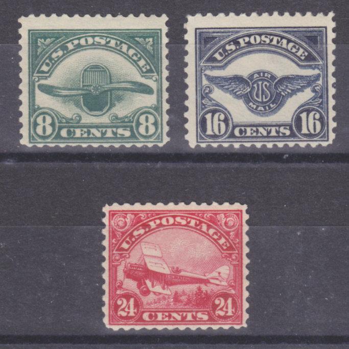 US Sc C4-C6 MNH. 1923 Second Air Post complete, F-VF