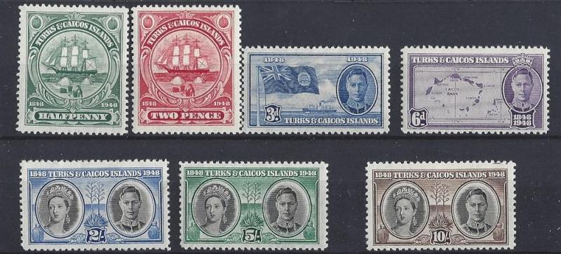 Turks & Caicos Islands, 94-100, Various Des. Singles,**VLH**