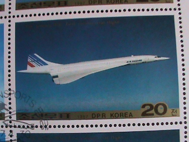 ​KOREA-1987 SC#2659-60- TUPOLEV TU-144 & CONCORDE JETLINERS CTO FULL SHEET- VF