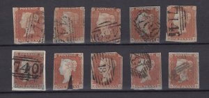 GB QV 1841 1d Red Imperf Unchecked Collection Of 10 BP9031