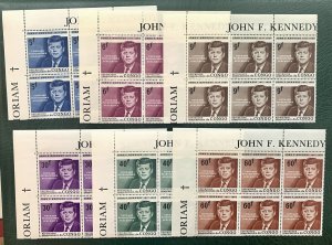 Congo DR 1964 Kennedy JFK in matching blocks of 6.  Scott 514-519, CV $30.00