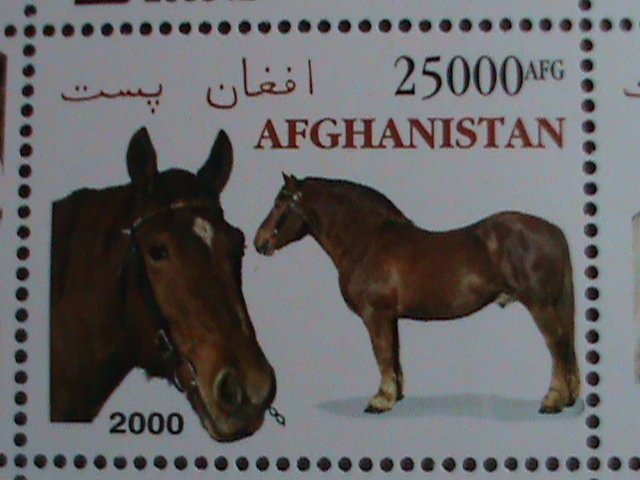 AFGHANISTAN STAMP -2000 WORLD FAMOUS HORSES- MNH SHEET - VERY FINE