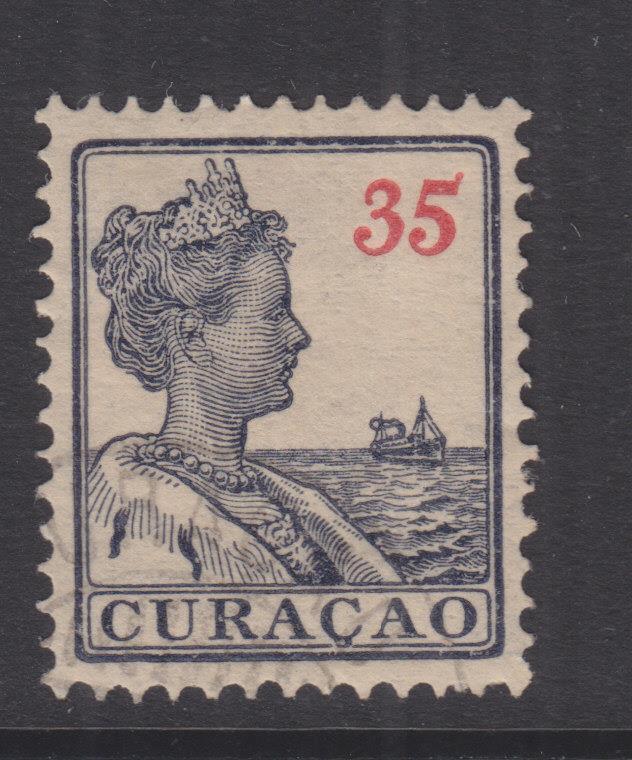 CURACAO, 1922 Wilhelmina, 35c. Slate & Orange, heavy hinged mint.