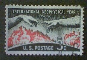United States, Scott #1107, used(o), 1958, Geophysical Year,3¢, black and orange