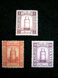 MALDIVE ISLANDS - SCOTT# 10,13,18 - MH - CAT VAL $56.50