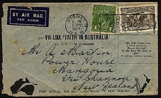 AUSTRALIA 1934 first flight to New Zealand.......................72810