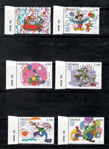 Ghana 1995 60th Birthday of Donald Duck Scott # 1754 - 1763 MNH