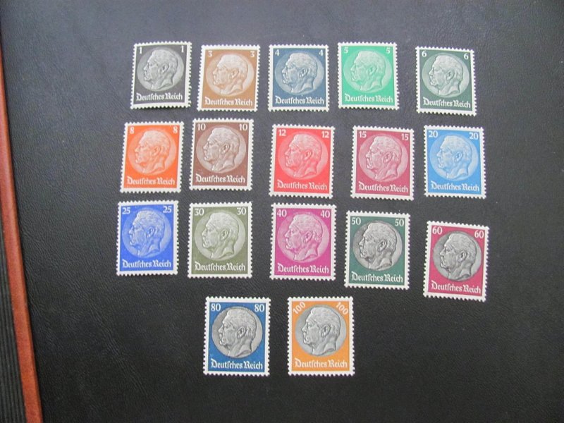 GERMANY 1933-6 MNH OG SC 415-431 HINDENBURG XF SET $80 (115)