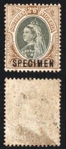 Southern Nigeria SG7s 2/6 Wmk Crown CA Opt SPECIMEN