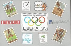 Liberia 1081 (mnh s/s) $3 Seoul Olympics (1988)