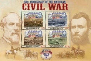 Bequia 2011 - American Civil War 150th Anniversary - Stamp Sheet of 4  - MNH #1