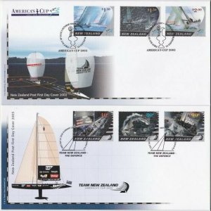 NEW ZEALAND 2002-3 America's Cup - 2 FDCs...................................V959