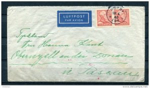 Sweden 1942 Cover Double Censored Horizontal  pair WWII