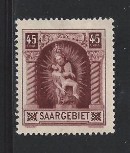  Saar Sc # 118 mint lightly hinged has small thin