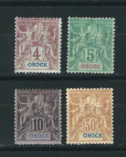 Obock  4 Different MH F/VF 1892 SCV $41.00