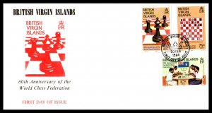 British Virgin Islands 462-464 Chess U/A FDC