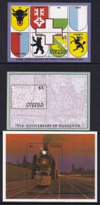 St Vincent Grenadines 815-817 Souvenir Sheets MNH VF