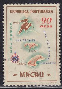 Macao 389 Macao Colony Map 1956