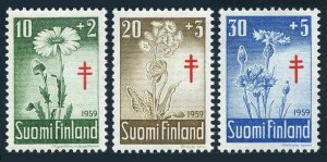 Finland B154-B156, MNH. Mi 509-511. Flowers 1959. Daisy, Primrose, Cornflower.