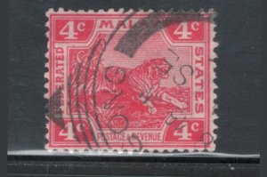 Malaya 1923 Tiger 4c Scott # 56 Used